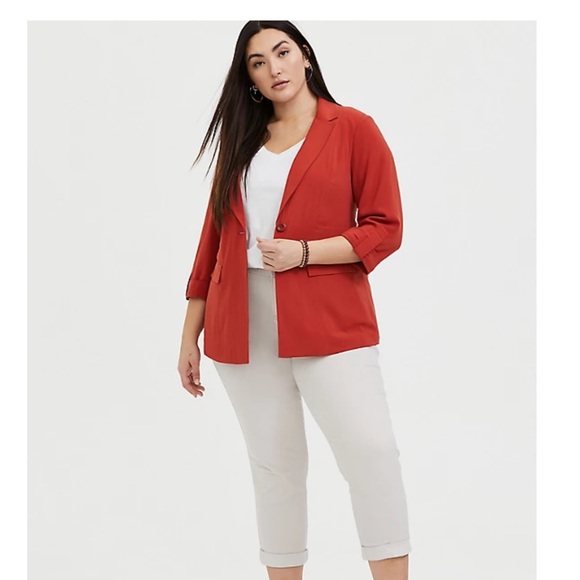 torrid Jackets & Blazers - TORRID RED TERRACOTTA CREPE BLAZER SIZE 4 NWT